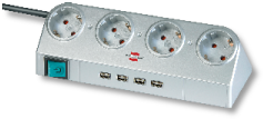 Brennenstuhl Steckerleiste mit USB-Hub